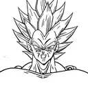 Vegeta from DBZ in a black and grey anime style tattoo design idea