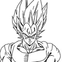 Vegeta from DBZ in a black and grey anime style tattoo design idea