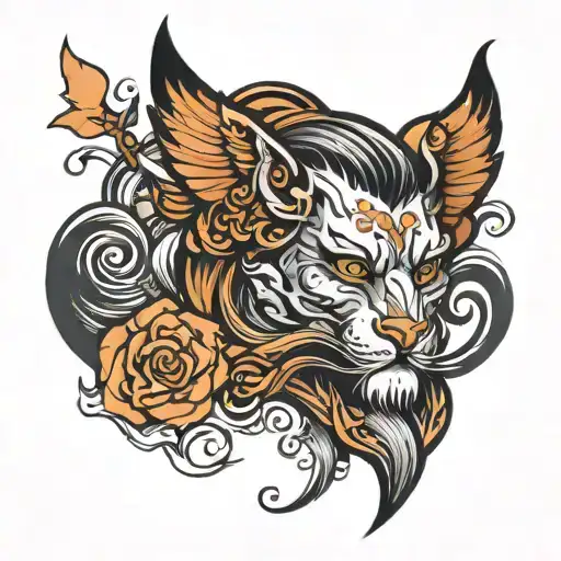 wind blowing tattoo design idea