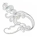 wind cloud blowing smoke rising tattoo design idea