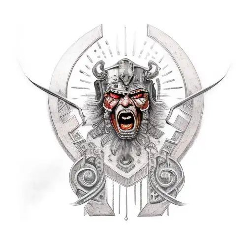 brave warrior tattoo design idea