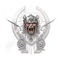 brave warrior tattoo design idea