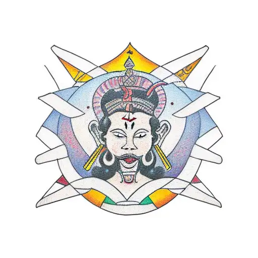 chariot in Nepal mountain tattoo design idea