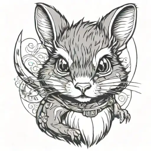 black chipmunk tattoo design idea