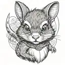 black chipmunk tattoo design idea
