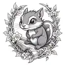 black chipmunk tattoo design idea