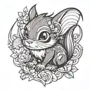 black chipmunk tattoo design idea