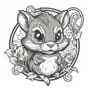 black chipmunk tattoo design idea