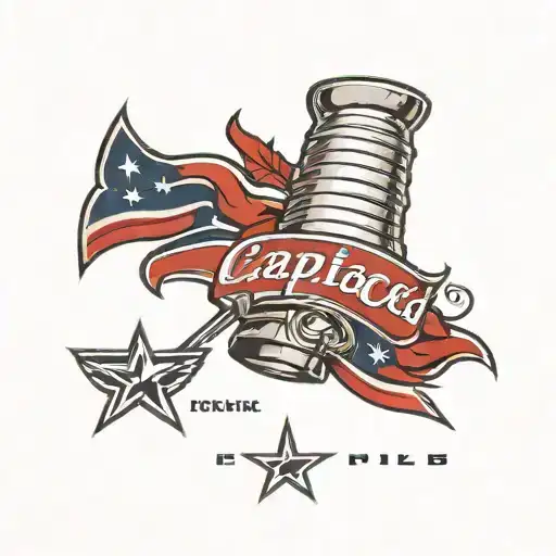 Stanley Cup Trophy with Washington Capitals logo incorporated tattoo design idea