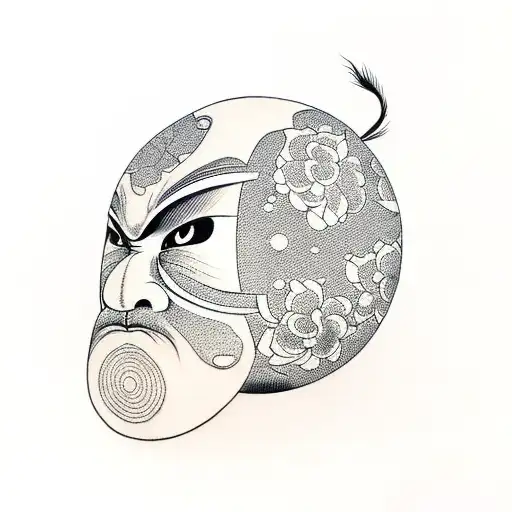 daruma doll tattoo design idea