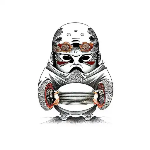 daruma doll tattoo design idea
