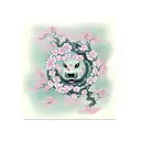Cherry Blossom with foo dog tattoo design idea