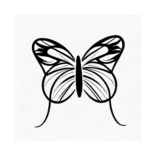 Butterfly with initials p & m tattoo design idea