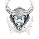 A geometric buffalo design with elements of self growth and spiritual symbols tattoo design idea