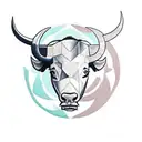 A geometric buffalo design with elements of self growth and spiritual symbols tattoo design idea