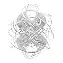 An abstract representation of self growth intertwined with musical elements tattoo design idea