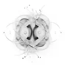 An abstract representation of self growth intertwined with musical elements tattoo design idea