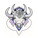A geometric buffalo design with elements of self growth and spiritual symbols tattoo design idea