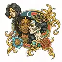 Gemini and mother Earth wind and fire tattoo design idea