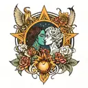 Gemini and mother Earth wind and fire tattoo design idea