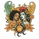 Gemini and mother Earth wind and fire tattoo design idea