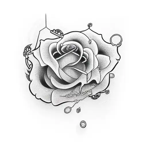 noose with rose tattoo design idea