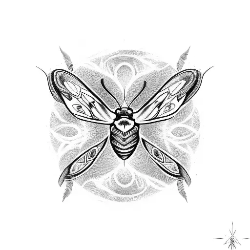 moth going towards flaming eyes tattoo design idea