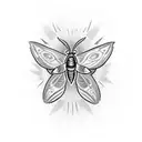 moth going towards flaming eyes tattoo design idea