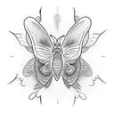 moth going towards flaming eyes tattoo design idea