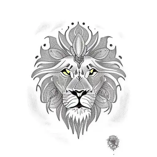 Forearm:  A realistic lion with intricate details, positioned prominently on your forearm. The lion's majestic mane tran tattoo design idea
