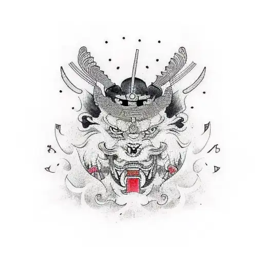kaizen meaning with samurai tattoo design idea