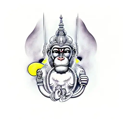 hanuman dhyan tattoo design idea