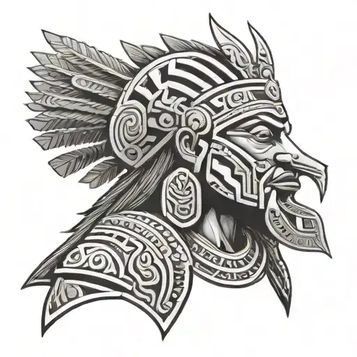Aztec god tattoo design idea