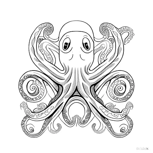 cute galician octopus tattoo design idea