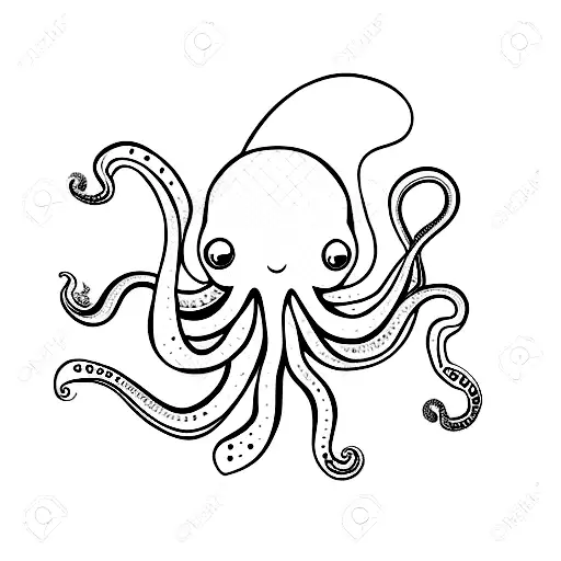 baby octopus tattoo design idea