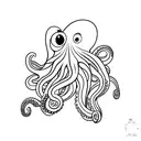 cute octopus tattoo design idea