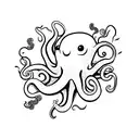 cute octopus tattoo design idea