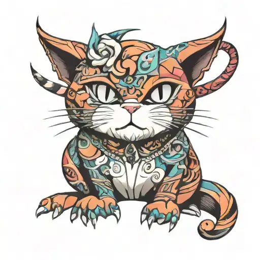 RedCrazyCat tattoo design idea