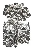 Poison tree  forearm half-sleeve tattoo design idea