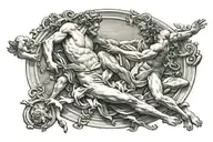 Michelangelo's painting the Creation of Adam tattoo design idea