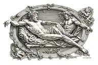 Michelangelo's painting the Creation of Adam tattoo design idea