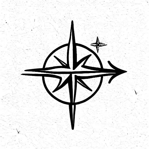 olive tree and compass tattoo design idea