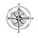 olive tree and compass tattoo design idea