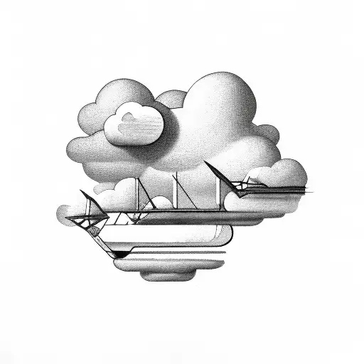 clouds with letters tattoo design idea