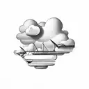 clouds with letters tattoo design idea
