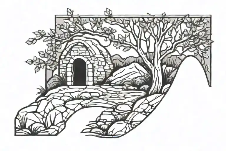 empty tomb  tattoo design idea