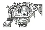 empty tomb  tattoo design idea