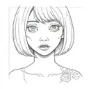 junji ito cute horror girl hollow eyes  tattoo design idea