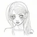 junji ito cute horror girl hollow eyes  tattoo design idea