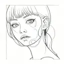 junji ito cute horror girl hollow eyes  tattoo design idea